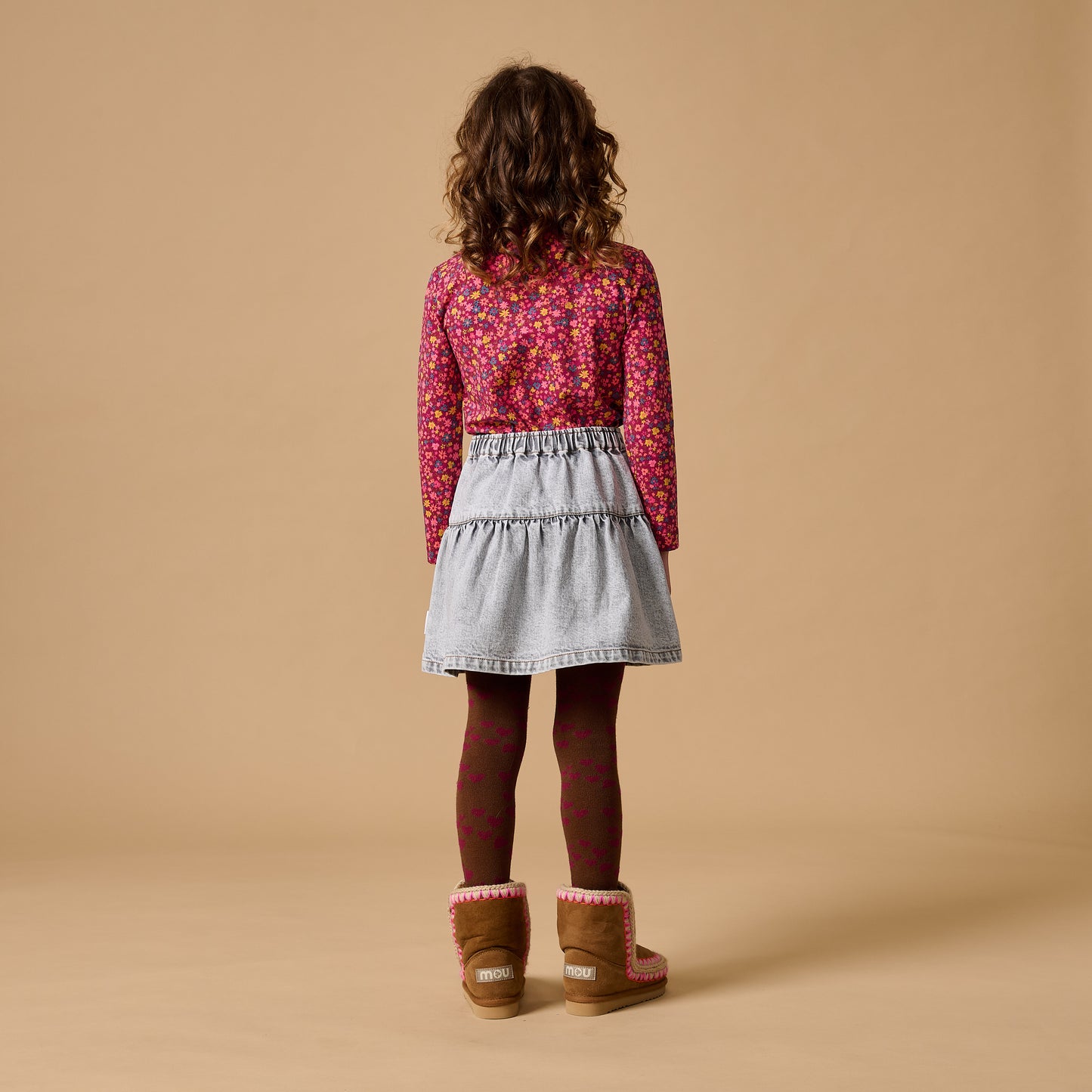 Petit Blush - Jeans Ruffle Skirt Grey