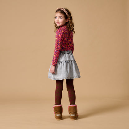 Petit Blush - Jeans Ruffle Skirt Grey