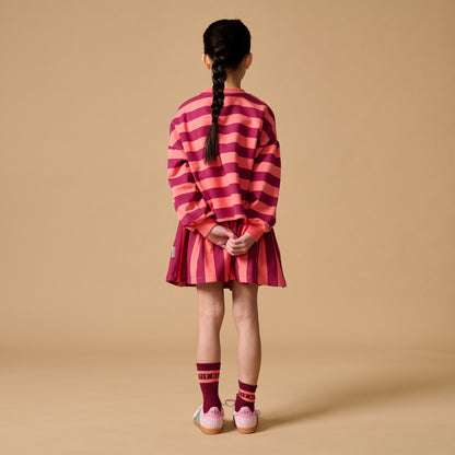 Petit Blush - Ruffle Skirt Stripe Peach Bordeaux
