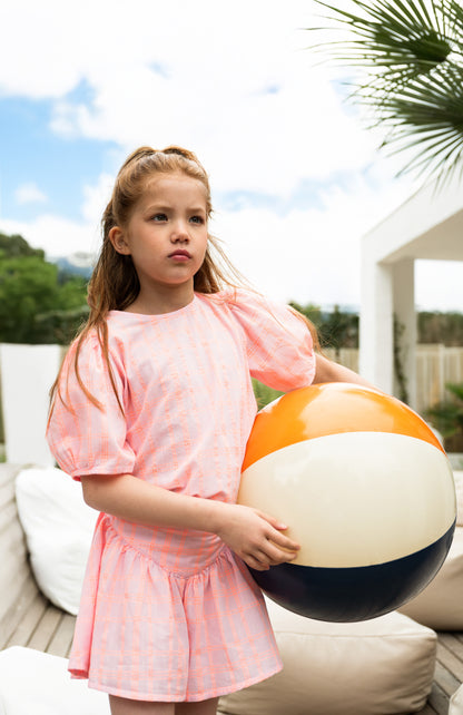 Petit Blush - Smocked Headband Pink Neon Orange