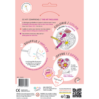 ara créative - Opblaasbare kleurplaat hart