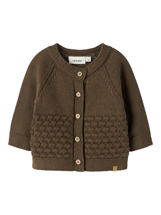 Lil' Atelier - Bubbel Gebreid Baby Vest | Teak