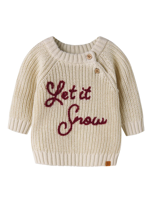 Lil' Atelier - Gebreide Let It Snow Trui | Turtledove
