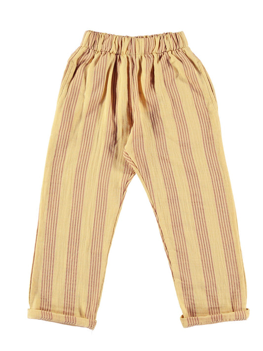 Tocoto Vintage Gestreepte broek in pyjamastijl Geel