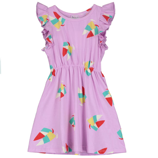 Lötiekids – Ruffle Sleeve Dress Windsurf