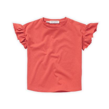 Sproet & Sprout - T-shirt ruffle sleeve rood