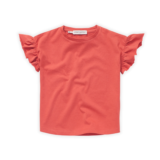 Sproet & Sprout - T-shirt ruffle sleeve rood