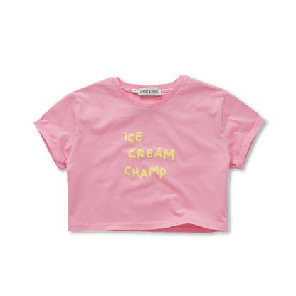 Sproet & Sprout - Girls Boxy T-shirt ice cream | Podium pink