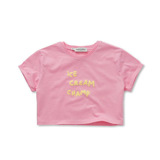 Sproet & Sprout - Girls Boxy T-shirt ice cream | Podium pink