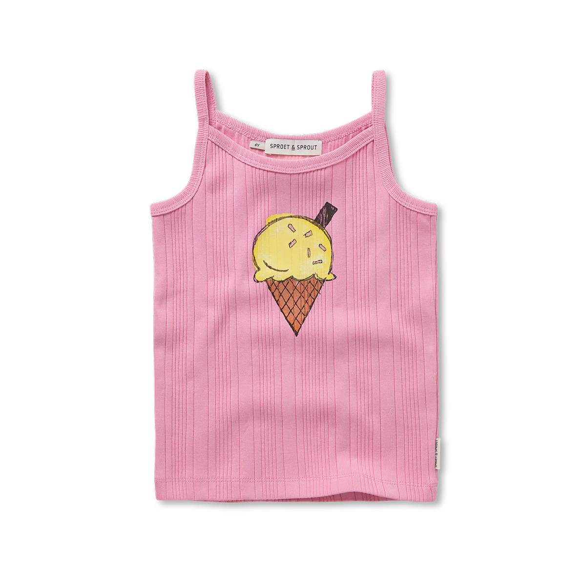 Sproet & Sprout - Girls spaghetti top ice cream | Podium pink