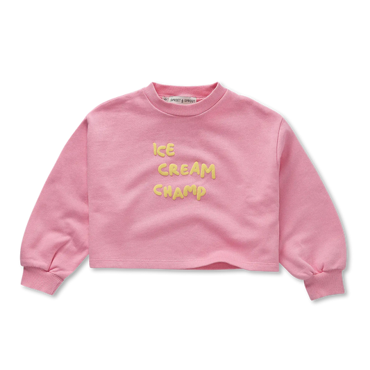 Sproet & Sprout - Sweatshirt Boxy batman sleeve ice cream | Podium Pink