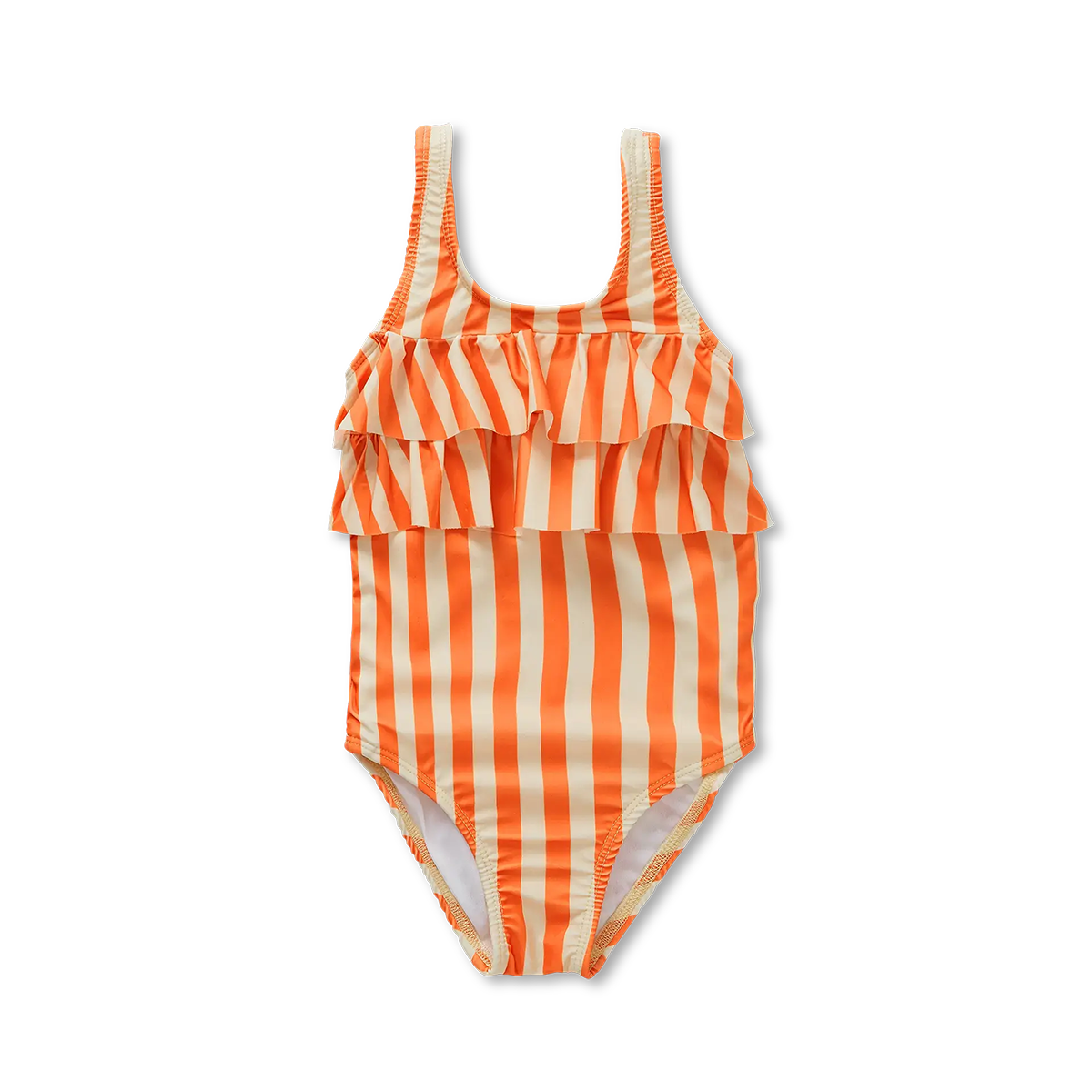 Sproet & Sprout - Swimsuit ruffle stripes  | Sesame Orange