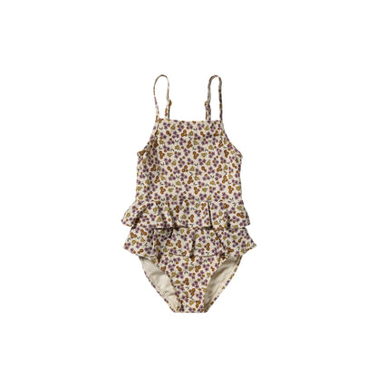 Salted Stories - Sparkly Flower Swimsuit – White Swan | Betoverend Meisjes Badpak met Glitterdetails