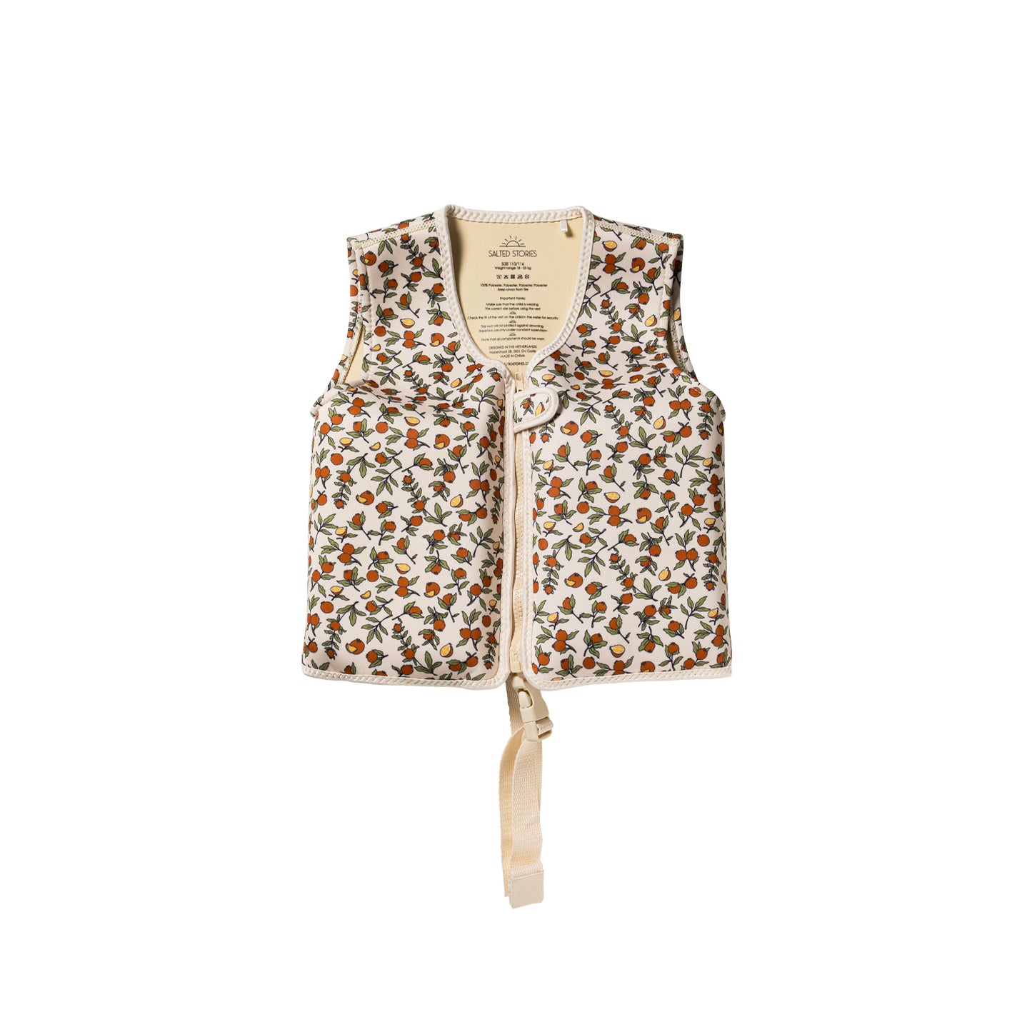 Salted Stories - Pommegranate Floating Vest – White Swan | Veilig & Stijlvol Zwemvest voor Meisjes