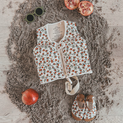 Salted Stories - Pommegranate Floating Vest – White Swan | Veilig & Stijlvol Zwemvest voor Meisjes