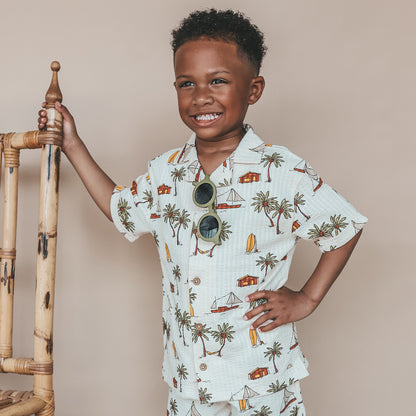 Salted Stories - Sailing Loose Shirt – White Swan | Luchtig Jongensshirt van 100% Katoen