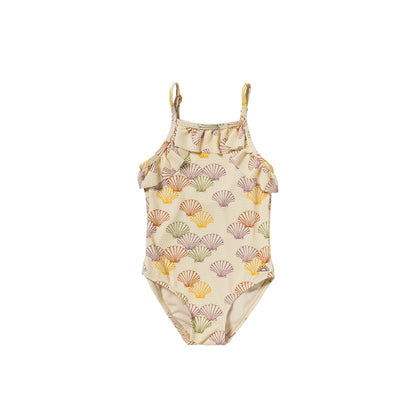 Salted Stories - Shells Swimsuit – Multicolor | Comfortabel & Speels Meisjes Badpak met Honeycomb‑Structuur