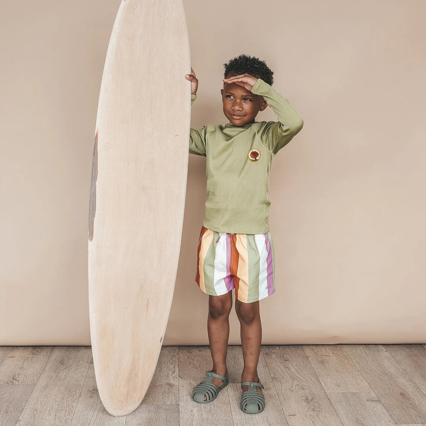 Salted Stories - Multi Stripe Swim Shorts| Multicolor Luchtige Kinder Zwemshort van 100% Katoen