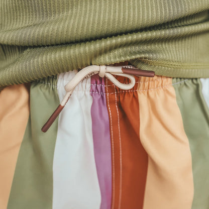 Salted Stories - Multi Stripe Swim Shorts| Multicolor Luchtige Kinder Zwemshort van 100% Katoen