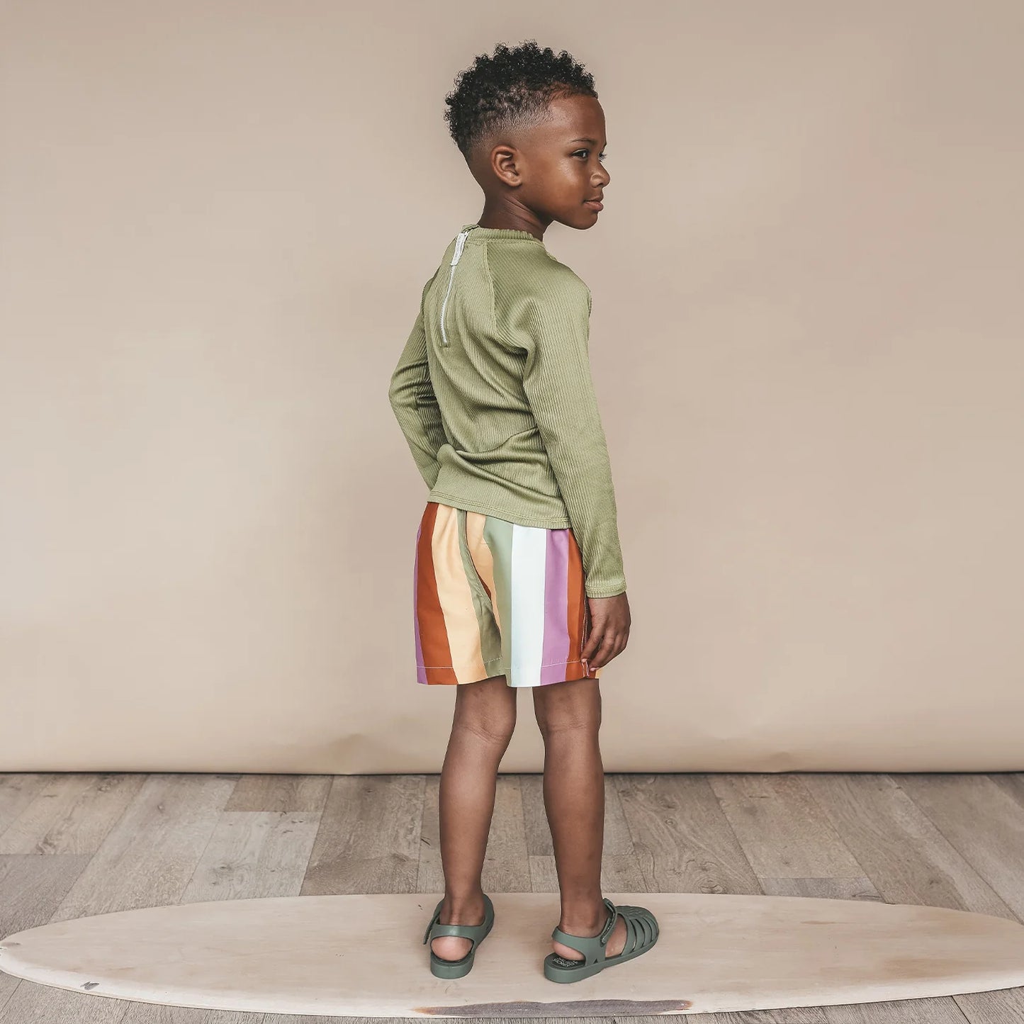 Salted Stories - Multi Stripe Swim Shorts| Multicolor Luchtige Kinder Zwemshort van 100% Katoen