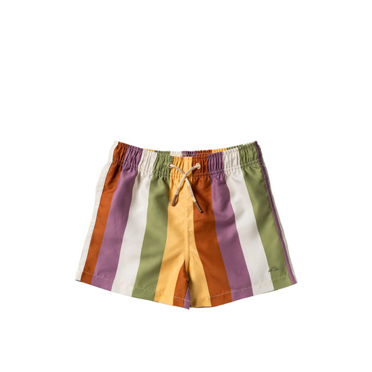 Salted Stories - Multi Stripe Swim Shorts| Multicolor Luchtige Kinder Zwemshort van 100% Katoen