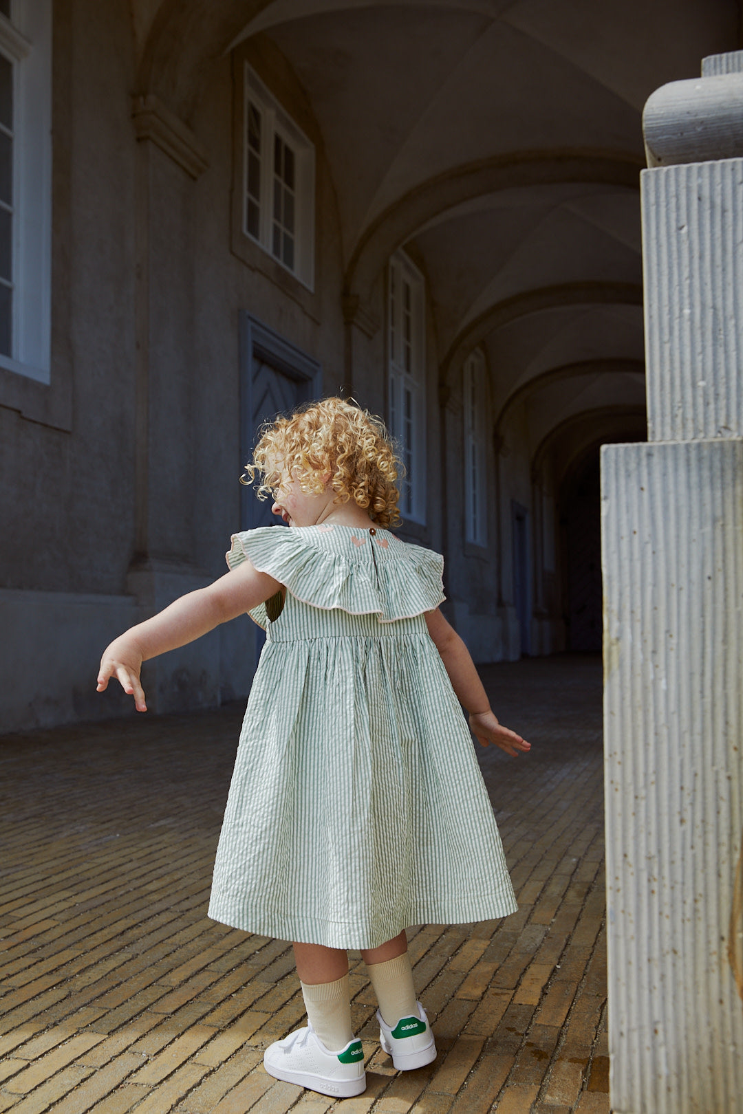 Copenhagen Colors - Seersucker dress with hearts