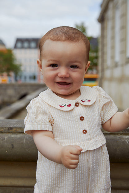 Copenhagen Colors - Seersucker Romper met borduur