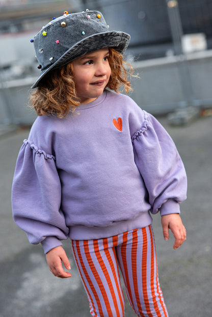 Sproet & Sprout - Sweatshirt puff sleeves heart lavender