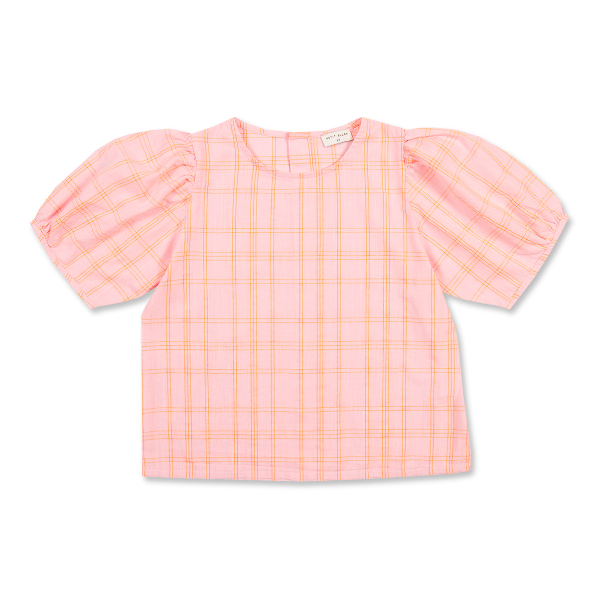 Petit Blush - Puff Sleeve Blouse Pink Neon Orange