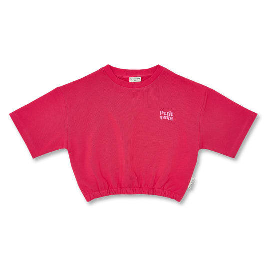 Petit Blush - Meisjes T-Shirt met Elastische Taille | Raspberry Wine