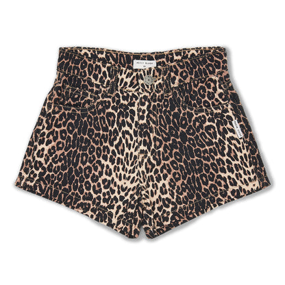 Petit Blush - Meisjes Jeans Short | Leopard AOP