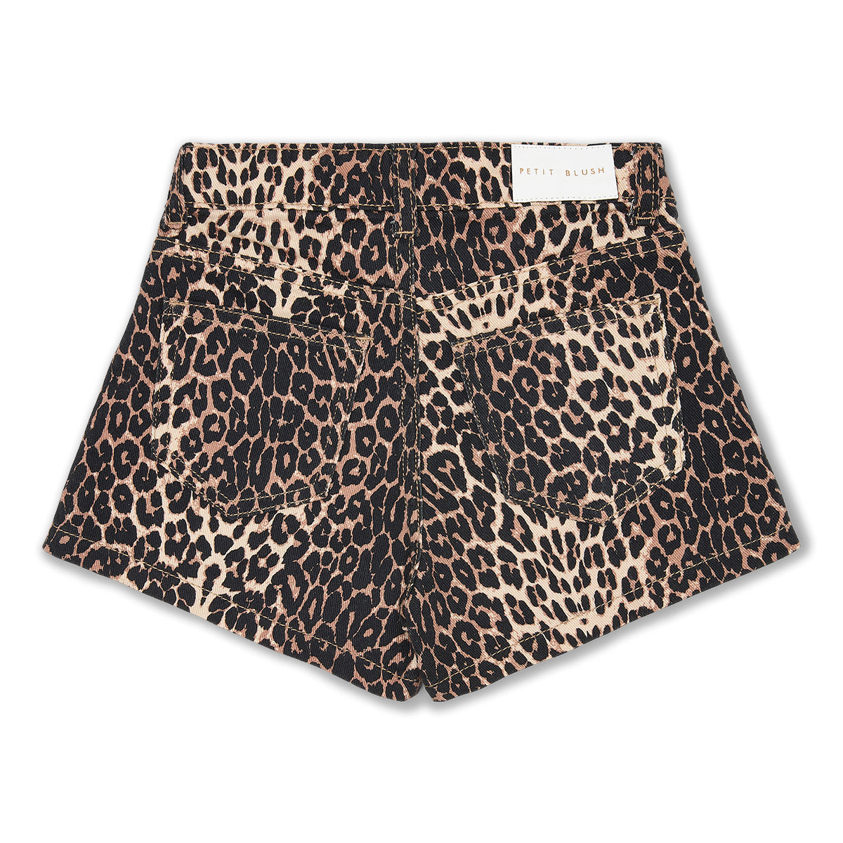 Petit Blush - Meisjes Jeans Short | Leopard AOP