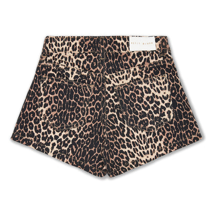 Petit Blush - Meisjes Jeans Short | Leopard AOP