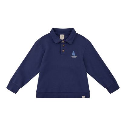 Navy Natural – Scott Polo Sweater Blue Boat
