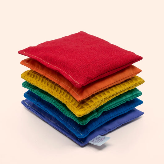 Little Botanic Label - Sensorische Pittenzakjes | Regenboog - 6 Stuks