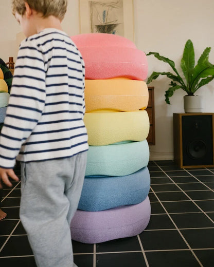 Stapelstein® - Original Grow Rainbow | Pastel Grote Stapelstenen 6 Stuks