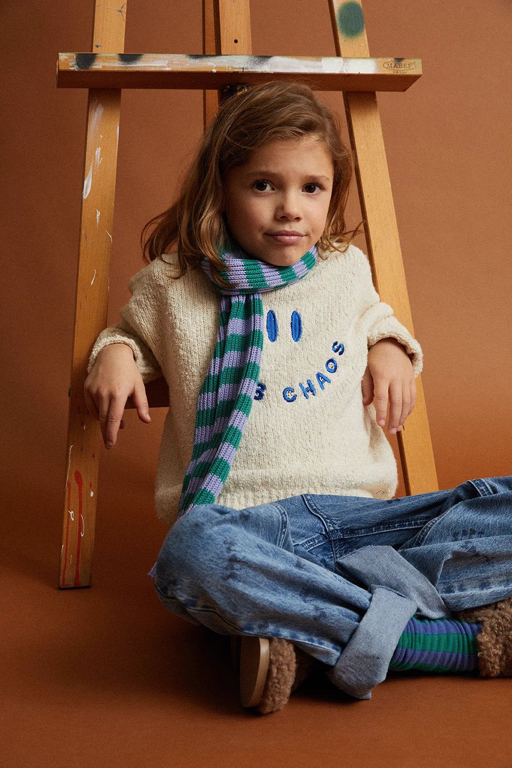 Sproet & Sprout - Bouclé Sweater Club Chaos | Ivory Melee