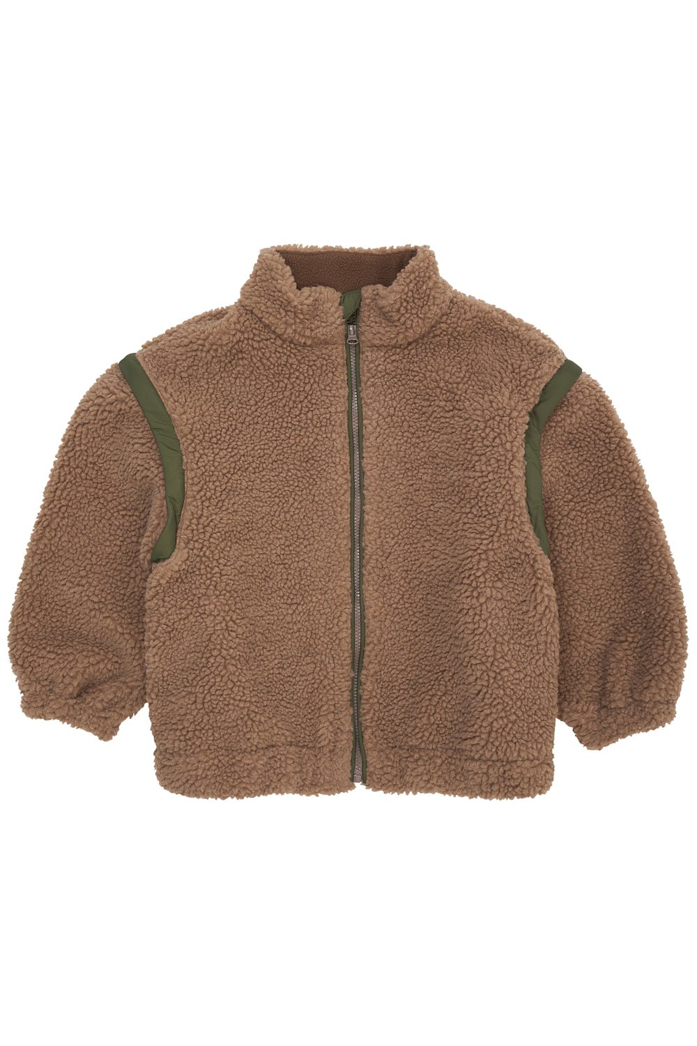 Copenhagen Colors - Teddy Jas met Afritsbare Mouwen (Natural/Green Combi)