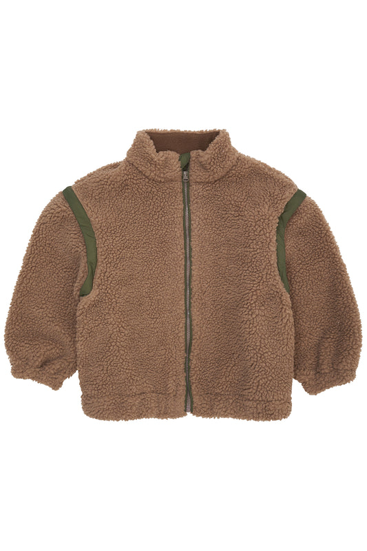 Copenhagen Colors - Teddy Jas met Afritsbare Mouwen (Natural/Green Combi)
