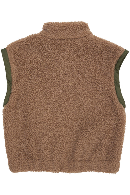 Copenhagen Colors - Teddy Jas met Afritsbare Mouwen (Natural/Green Combi)
