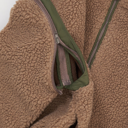 Copenhagen Colors - Teddy Jas met Afritsbare Mouwen (Natural/Green Combi)