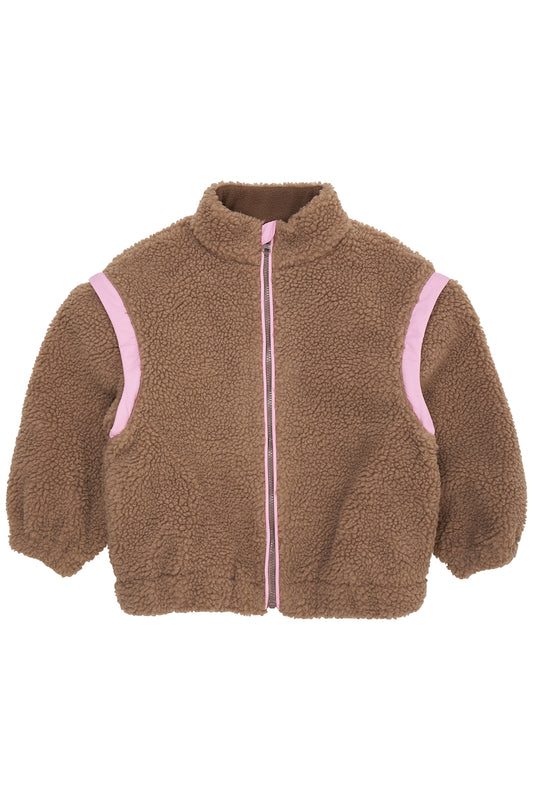 Copenhagen Colors - Teddy Jas met Afritsbare Mouwen (Natural/Pink Combi)