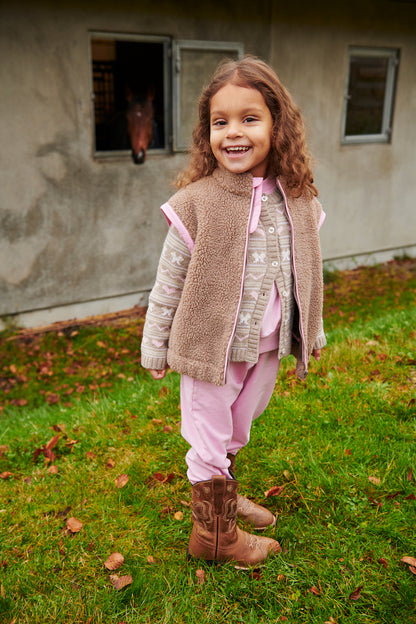 Copenhagen Colors - Teddy Jas met Afritsbare Mouwen (Natural/Pink Combi)