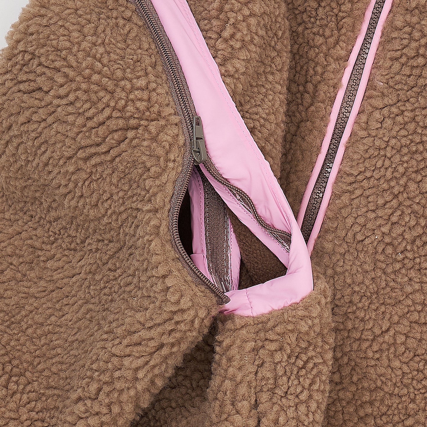 Copenhagen Colors - Teddy Jas met Afritsbare Mouwen (Natural/Pink Combi)