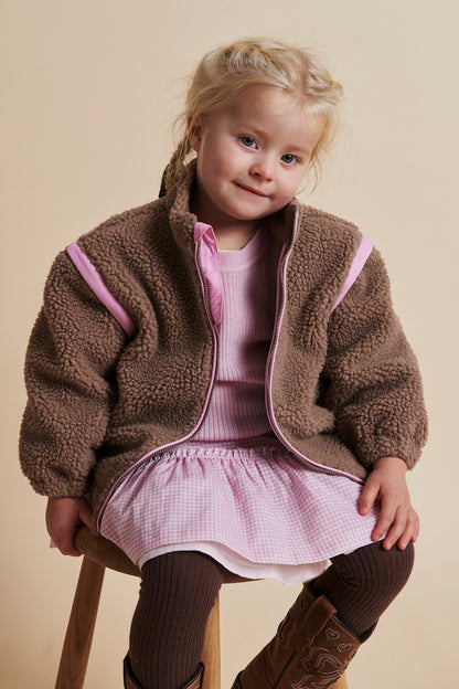Copenhagen Colors - Teddy Jas met Afritsbare Mouwen (Natural/Pink Combi)