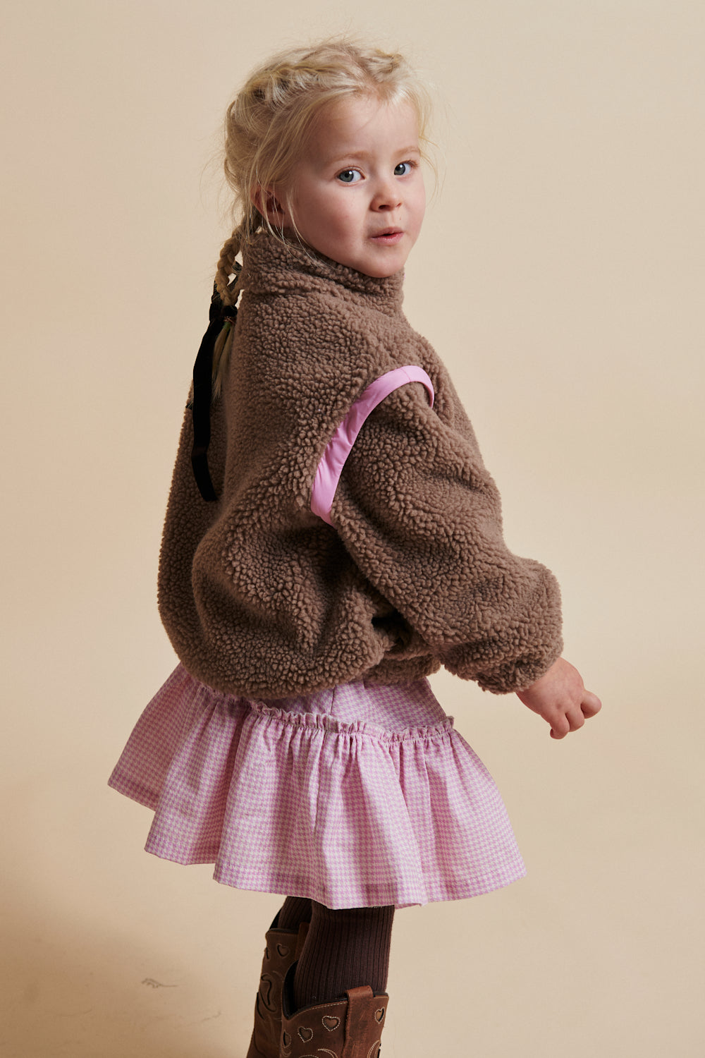 Copenhagen Colors - Teddy Jas met Afritsbare Mouwen (Natural/Pink Combi)