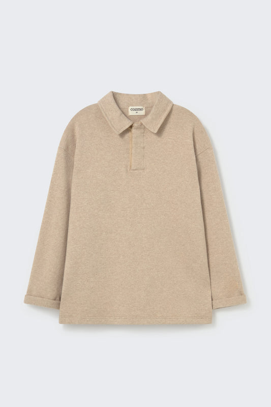 Cozmo - TIMOR Sweater Poloshirt | Stone