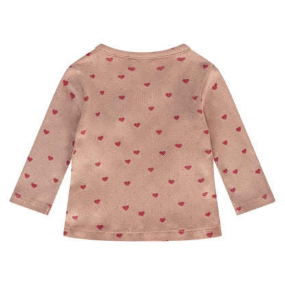 A Tiny Story - Baby Shirt Overslagshirt dusty coral haartjes