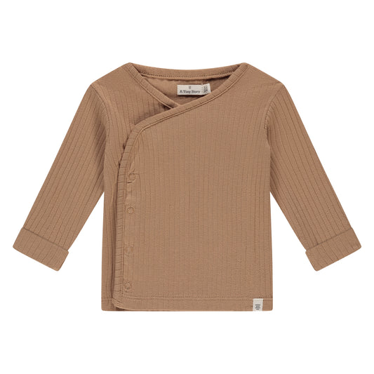 A Tiny Story - Baby Trui Overslagshirt Cookie Rib