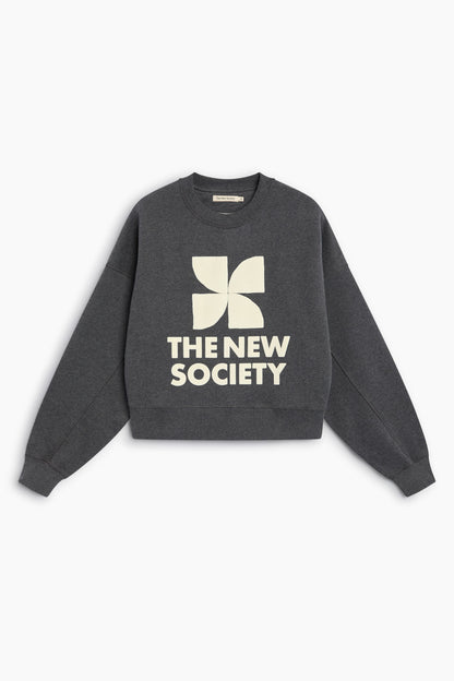 The New Society - TNS Logo Sweatshirt | Dark Grey Melange